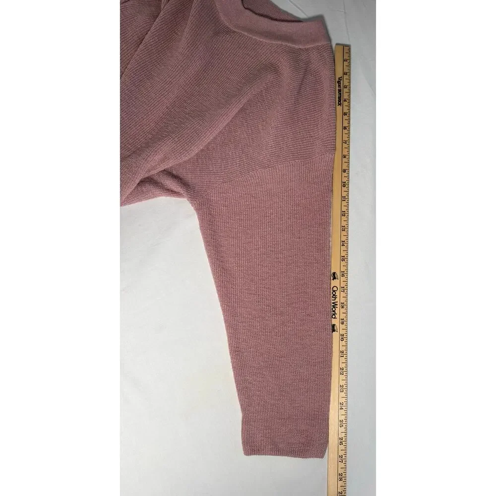 Free People Beach Sweater Medium Pink Cotton Blend Lightweight Oversized Ribbed